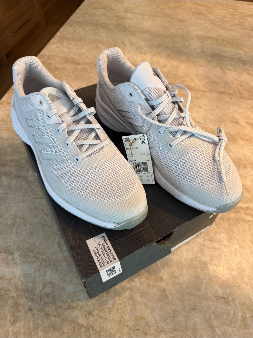 Men's White Adidas Lightweight golf Shoes